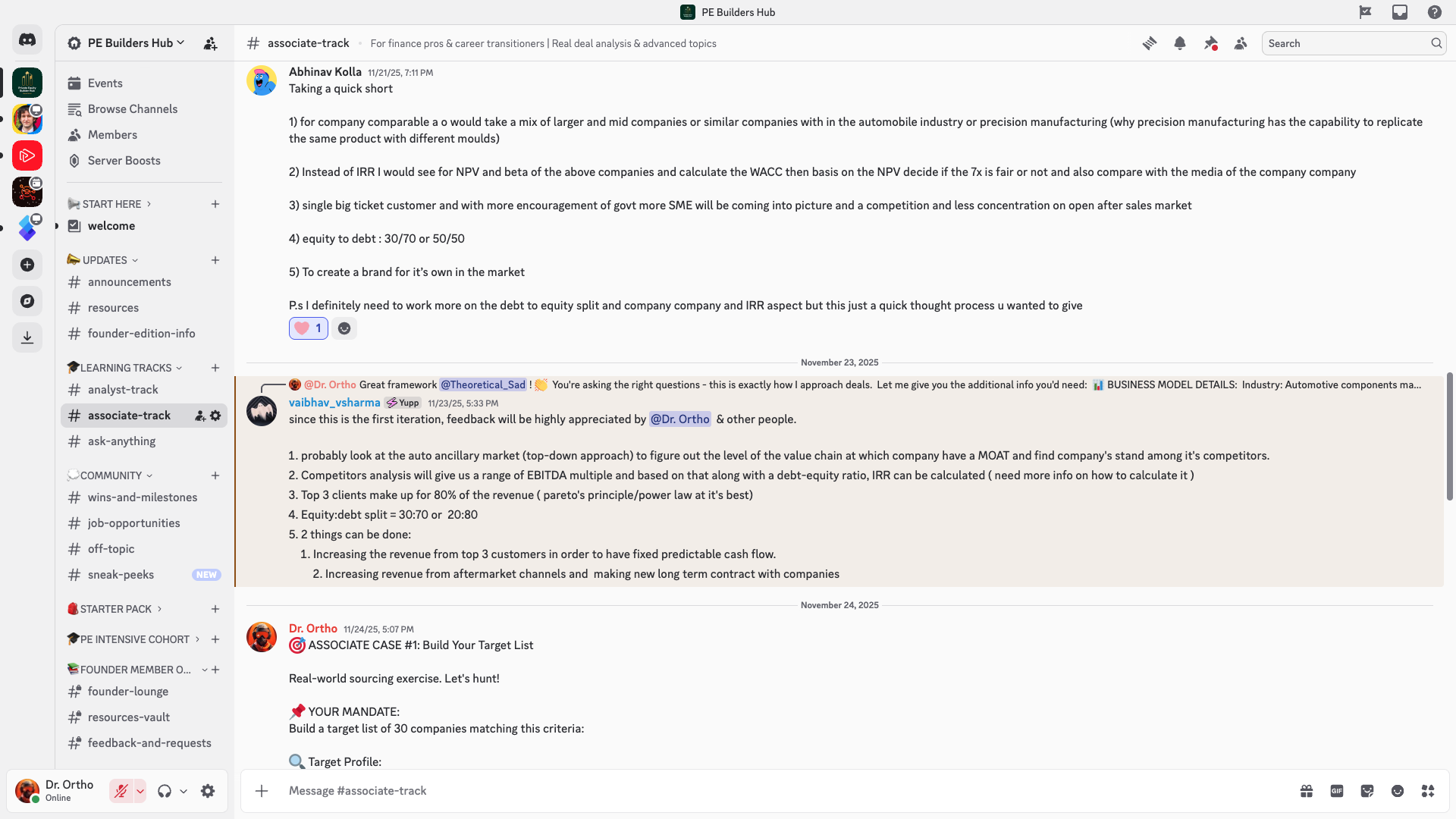 Member work samples and reviews