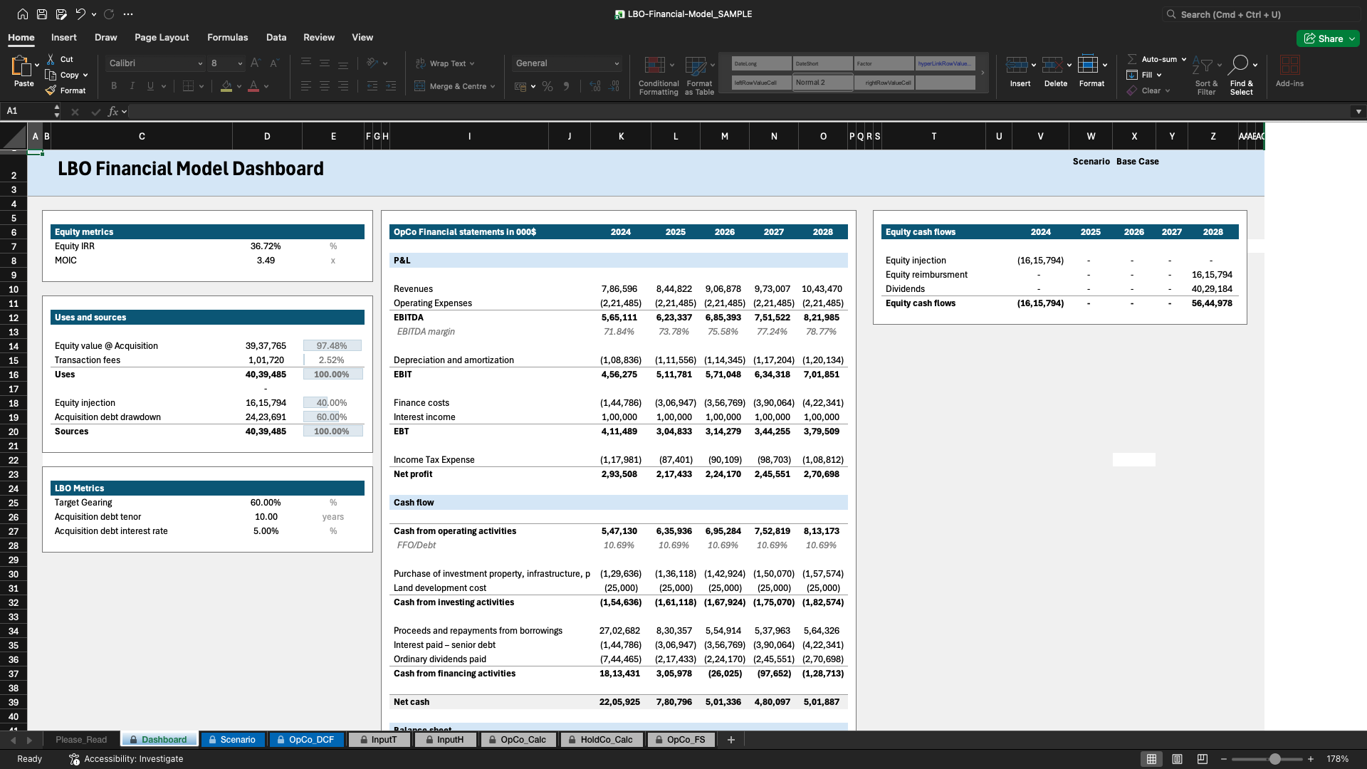 LBO Model Template Sample